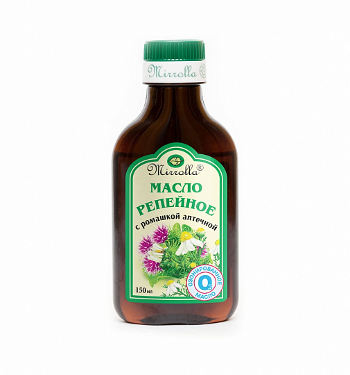 Репейное масло с ромашкой (ОЗОНИРОВАННОЕ) «Мирролла»
